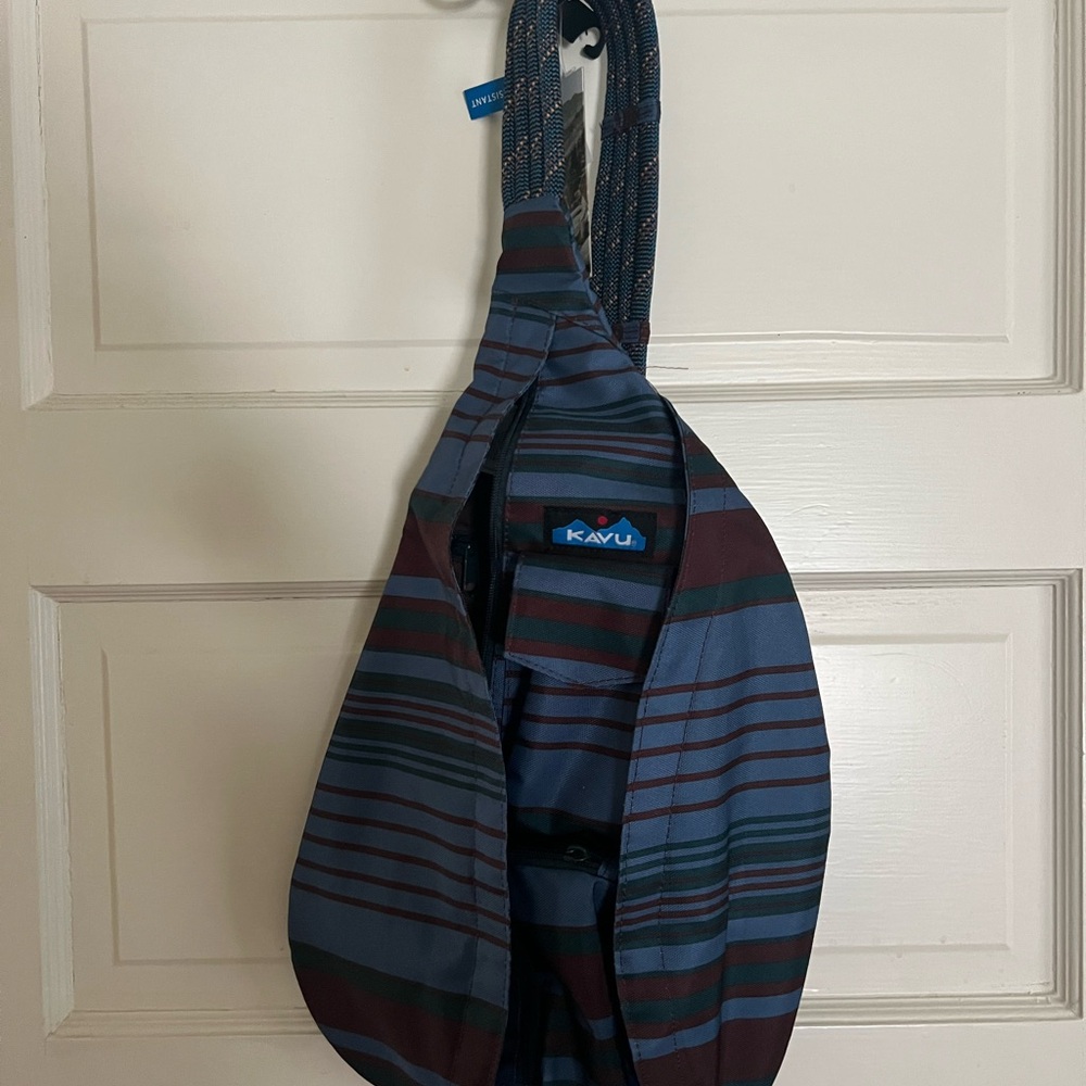NWT Kavu Sling Bag - Blue and Brown stripes (Olympic stripe)